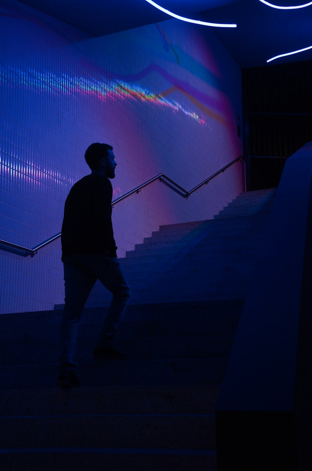 mysterious modern city at night