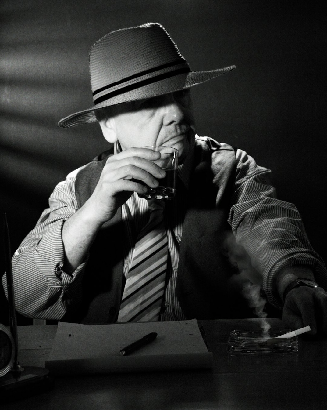 detective examining documents