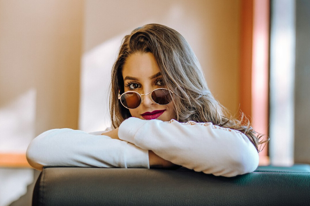 Studio portrait of a Portuguese female journalist in her 30s